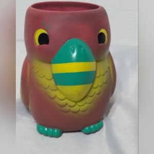 TGI Friday's Straw Holder/ Cooler Cup Parrott. Plastic Vintage